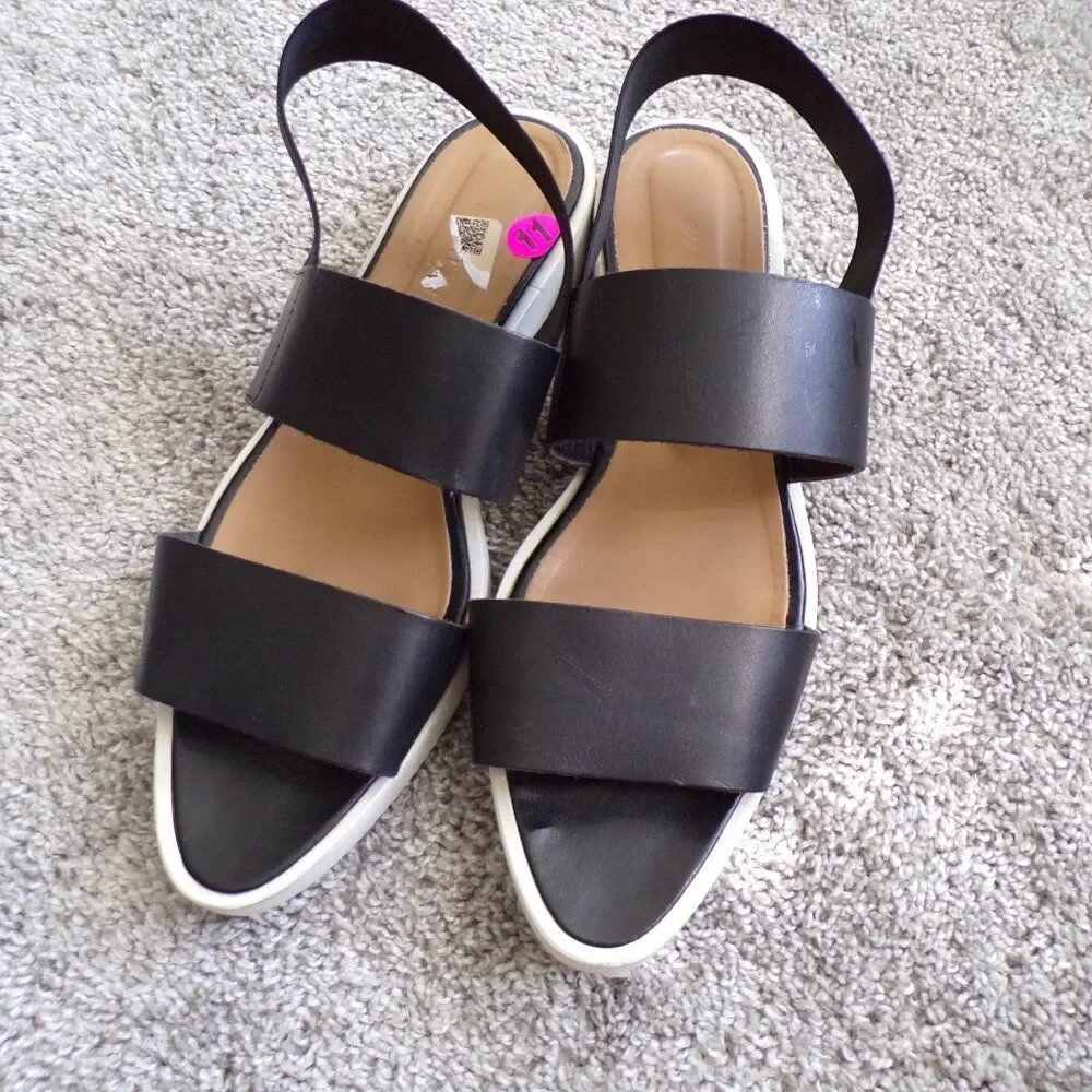 Everlane Black leather platform sandals 11